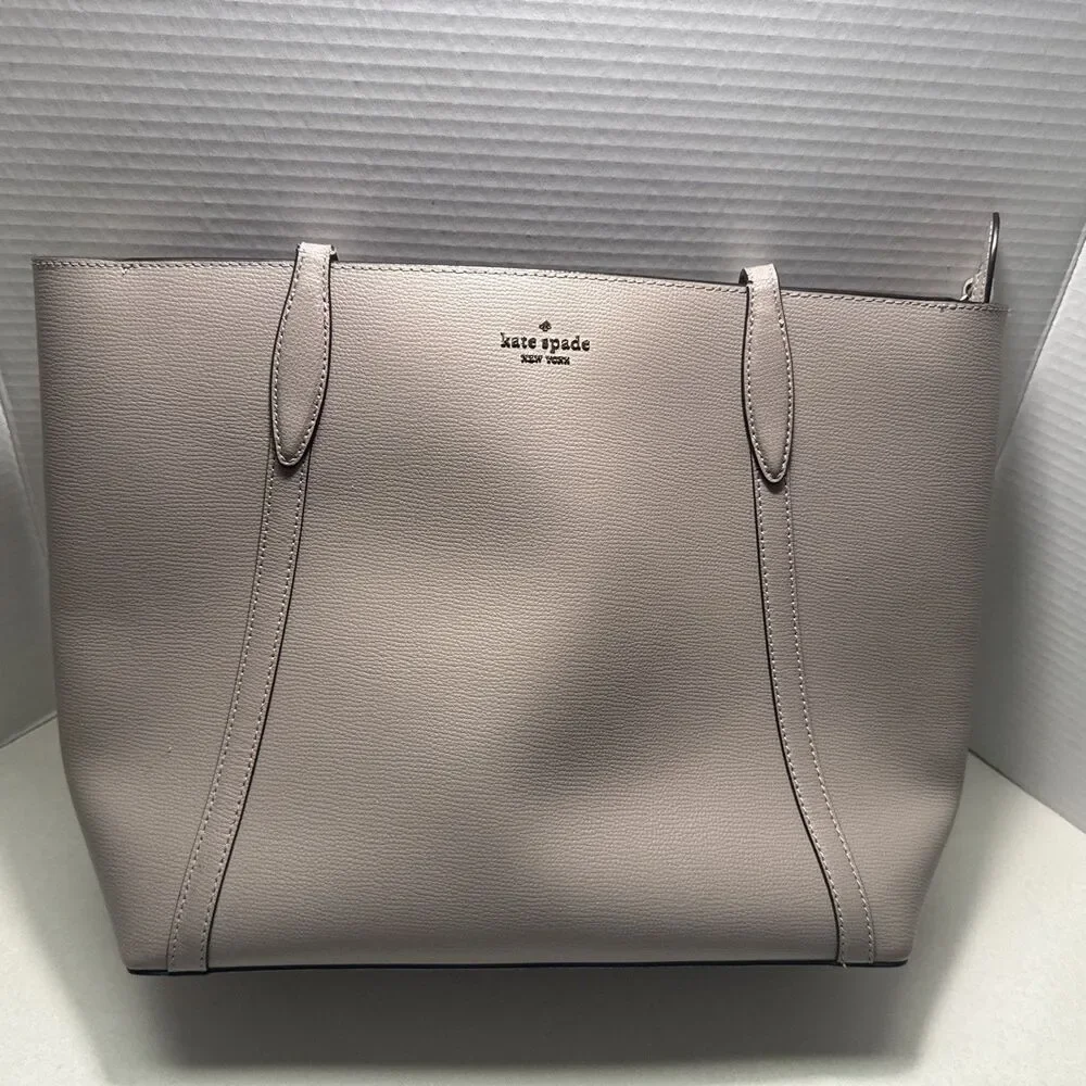 Kate Spade Cara Tote Large Beige (Tusk) Pebbled Leather Shoulder Purse Bag